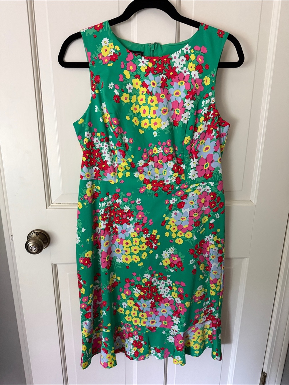Talbots Green Floral Sleeveless Dress